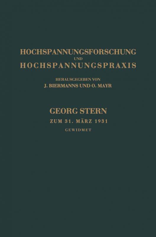 Cover-Bild Hochspannungsforschung und Hochspannungspraxis