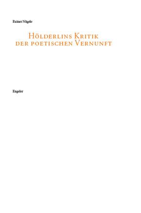 Cover-Bild Hölderlins Kritik der poetischen Vernunft