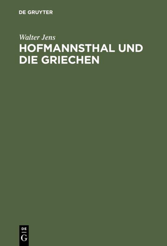 Cover-Bild Hofmannsthal und die Griechen