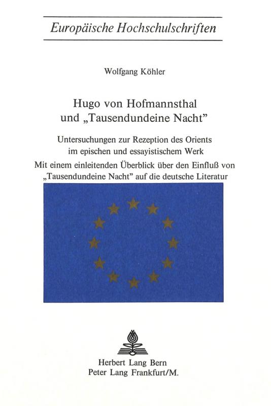 Cover-Bild Hugo von Hofmannsthal und «Tausendundeine Nacht»