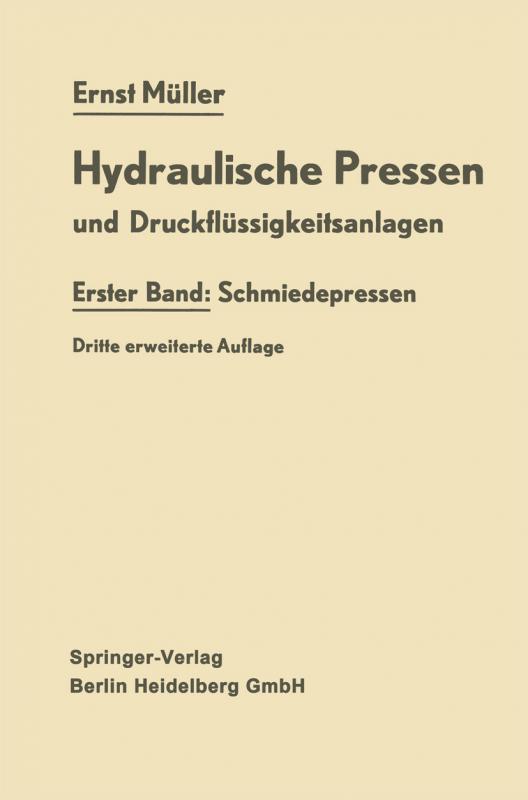 Cover-Bild Hydraulische Pressen und Druckflüssigkeitsanlagen