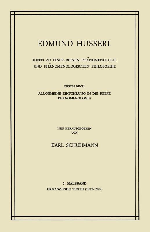 Cover-Bild Ideen zu Einer Reinen Phänomenologie und Phänomenologischen Philosophie