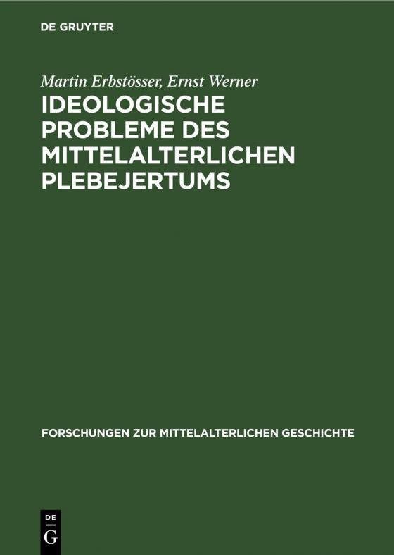 Cover-Bild Ideologische Probleme des mittelalterlichen Plebejertums