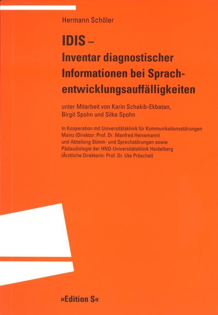 Cover-Bild IDIS – Inventar diagnostischer Informationen bei Sprachentwicklungsauffälligkeiten