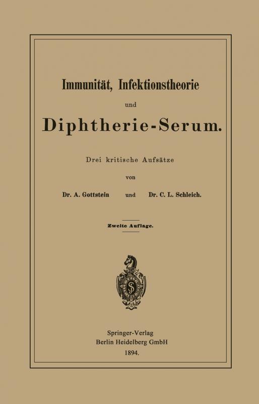 Cover-Bild Immunität, Infektionstheorie und Diphtherie-Serum