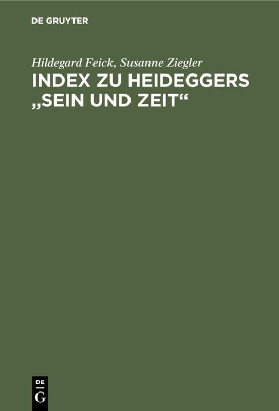 Cover-Bild Index zu Heideggers "Sein und Zeit"