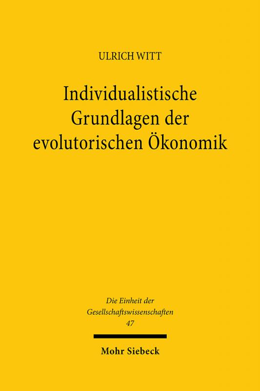 Cover-Bild Individualistische Grundlagen der evolutorischen Ökonomik