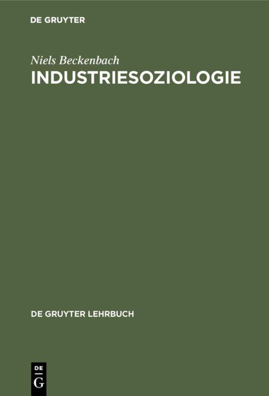 Cover-Bild Industriesoziologie