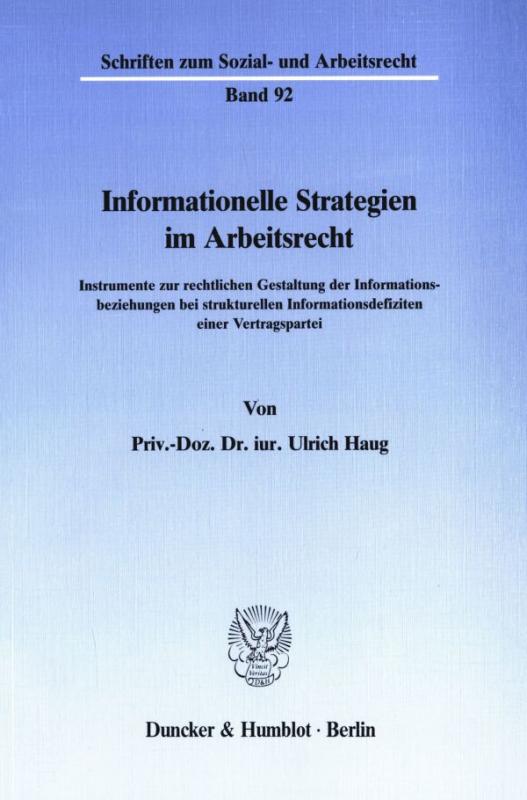 Cover-Bild Informationelle Strategien im Arbeitsrecht.