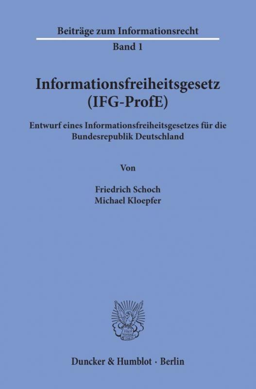 Cover-Bild Informationsfreiheitsgesetz (IFG-ProfE).