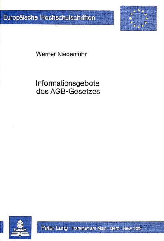 Cover-Bild Informationsgebote des AGB-Gesetzes