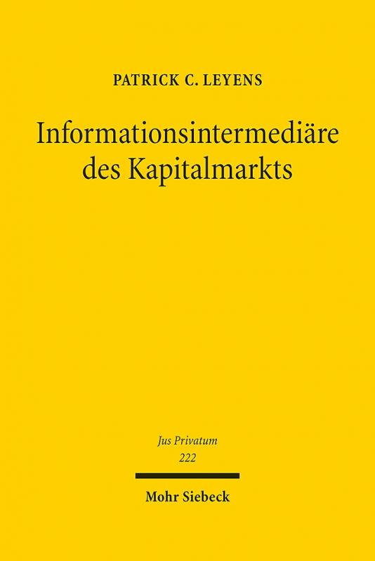 Cover-Bild Informationsintermediäre des Kapitalmarkts