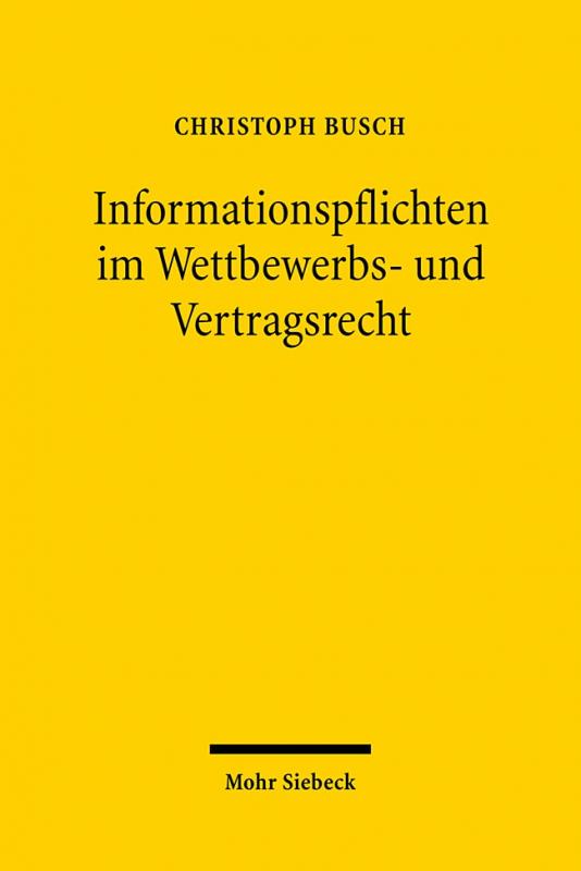 Cover-Bild Informationspflichten im Wettbewerbs- und Vertragsrecht