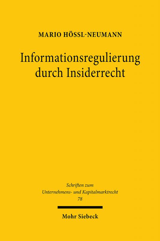 Cover-Bild Informationsregulierung durch Insiderrecht