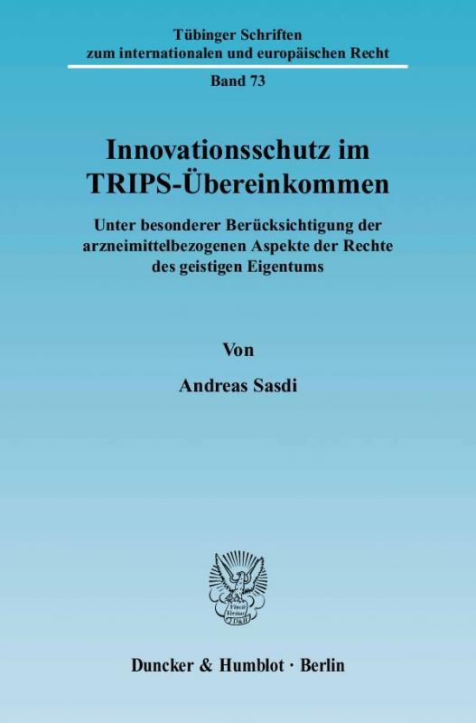 Cover-Bild Innovationsschutz im TRIPS-Übereinkommen.