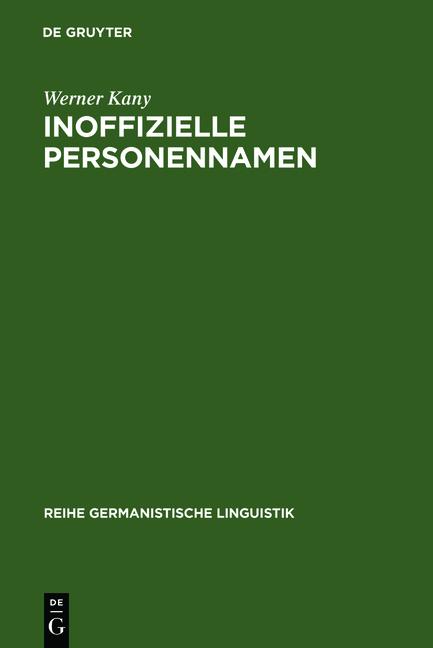 Cover-Bild Inoffizielle Personennamen