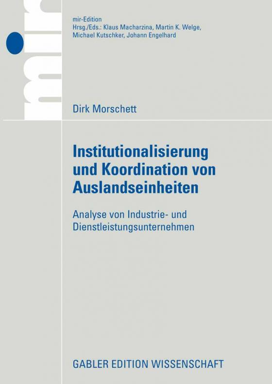 Cover-Bild Institutionalisierung und Koordination von Auslandseinheiten