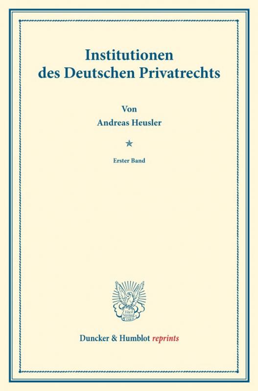Cover-Bild Institutionen des Deutschen Privatrechts.