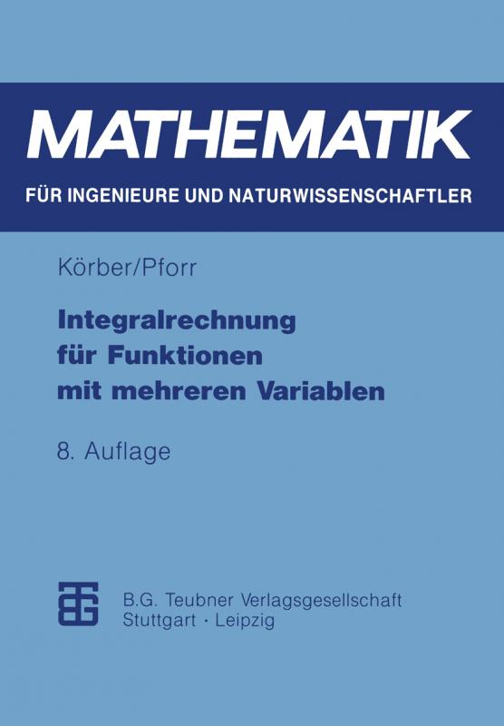 Cover-Bild Integralrechnung für Funktionen mit mehreren Variablen