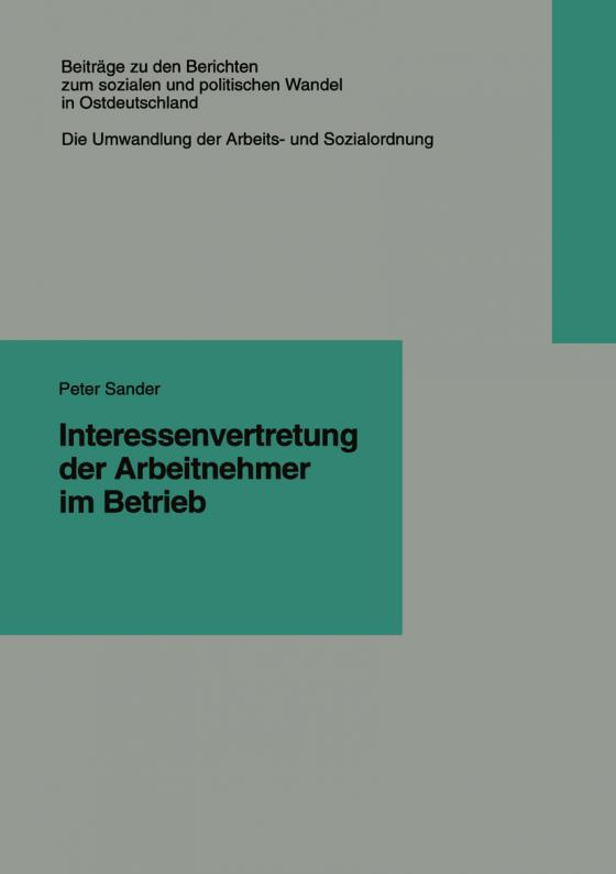 Cover-Bild Interessenvertretung der Arbeitnehmer im Betrieb