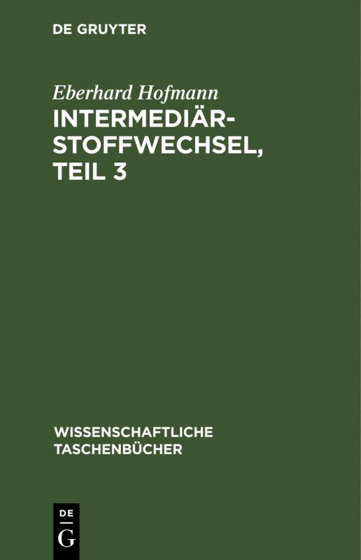 Cover-Bild Intermediärstoffwechsel, Teil 3