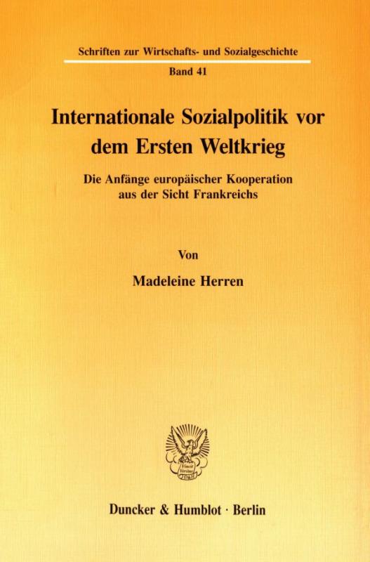 Cover-Bild Internationale Sozialpolitik vor dem Ersten Weltkrieg.