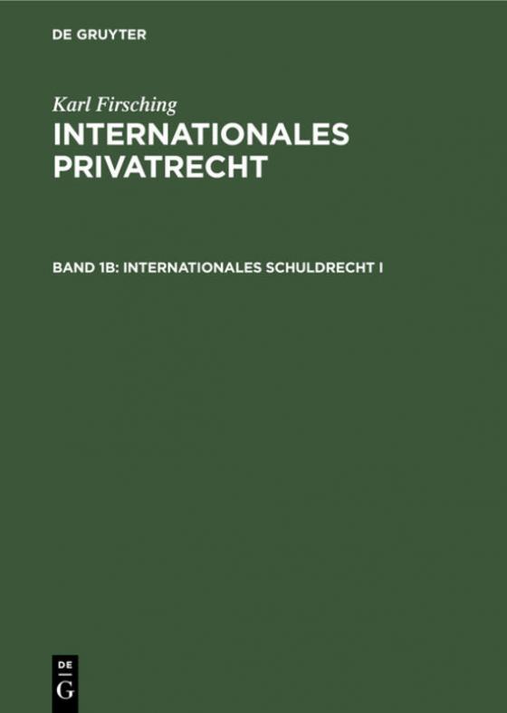 Cover-Bild Internationales Privatrecht / Internationales Schuldrecht I