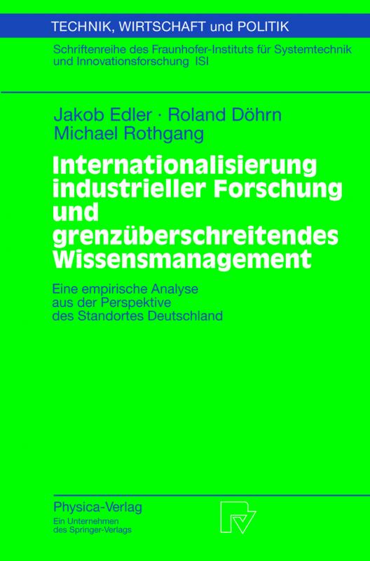 Cover-Bild Internationalisierung industrieller Forschung und grenzüberschreitendes Wissensmanagement