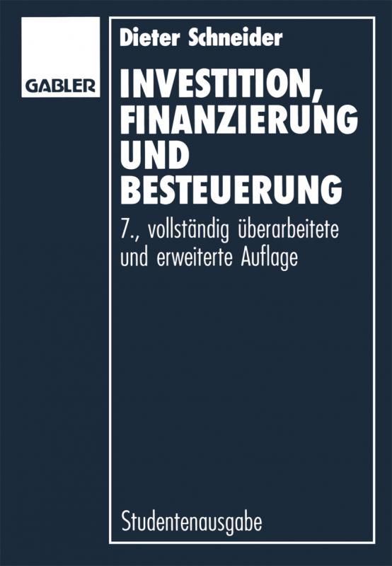 Cover-Bild Investition, Finanzierung und Besteuerung