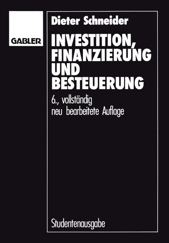 Cover-Bild Investition, Finanzierung und Besteuerung