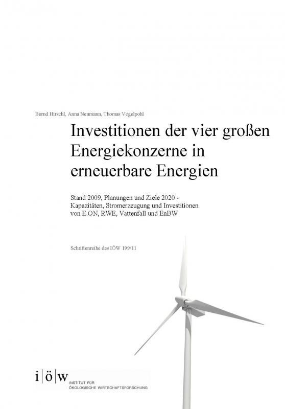 Cover-Bild Investitionen der vier großen Energiekonzerne in erneuerbare Energien
