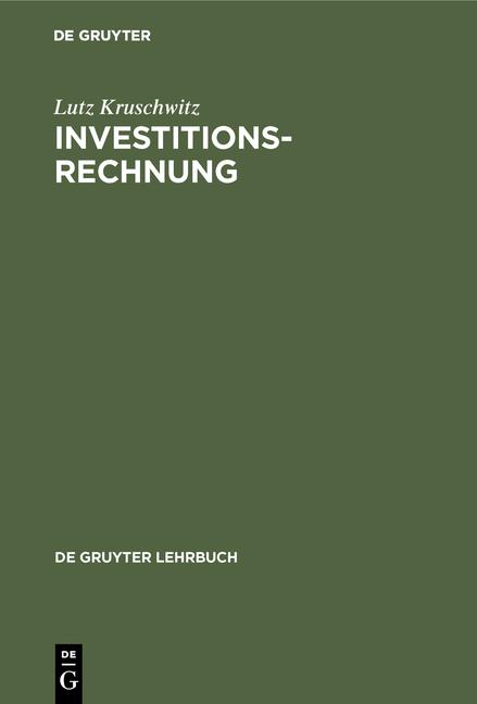 Cover-Bild Investitionsrechnung