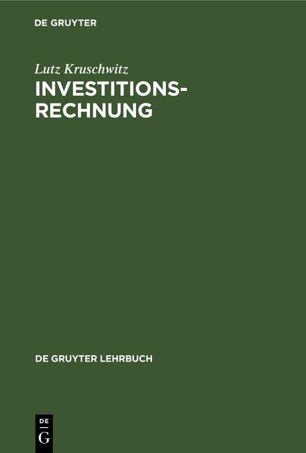 Cover-Bild Investitionsrechnung