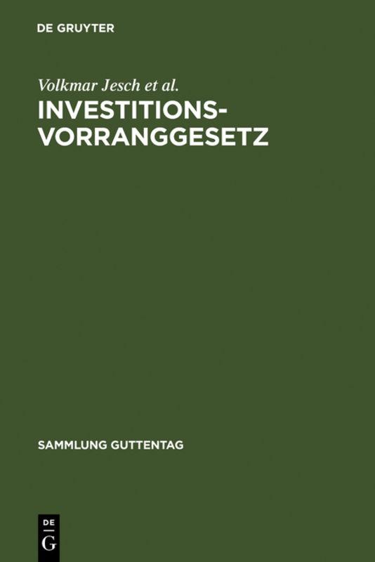 Cover-Bild Investitionsvorranggesetz