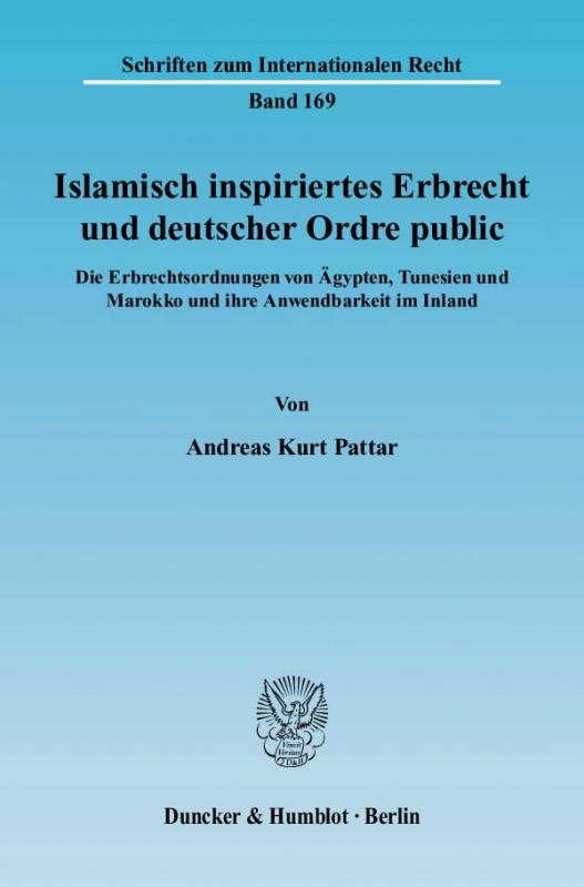 Cover-Bild Islamisch inspiriertes Erbrecht und deutscher Ordre public.