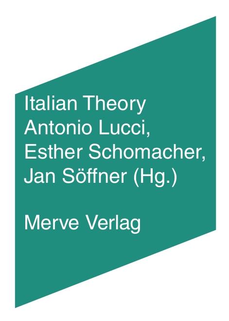 Cover-Bild Italian Theory
