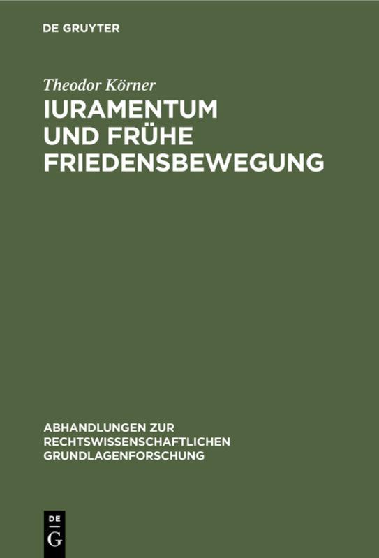 Cover-Bild Iuramentum und frühe Friedensbewegung