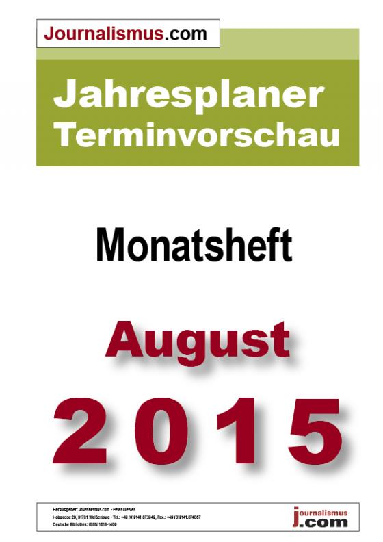Cover-Bild Jahresplaner Terminvorschau  –  Monatsheft August 2015