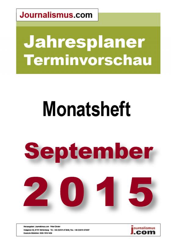 Cover-Bild Jahresplaner Terminvorschau  –  Monatsheft September 2015