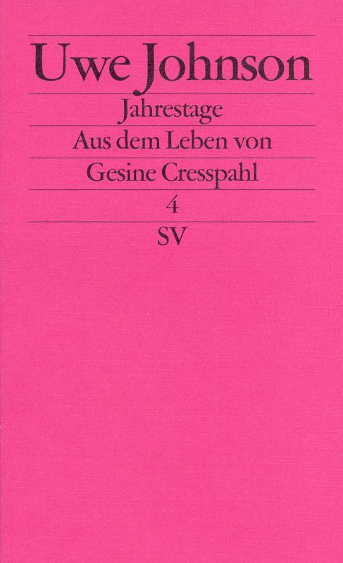 Cover-Bild Jahrestage. Aus dem Leben von Gesine Cresspahl