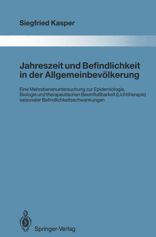 Cover-Bild Jahreszeit und Befindlichkeit in der Allgemeinbevölkerung