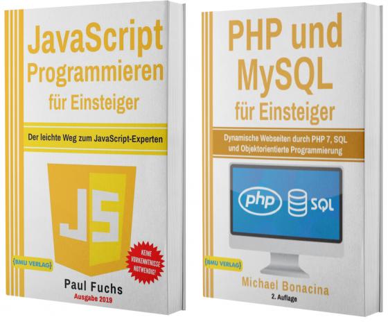 Cover-Bild JavaScript Programmieren für Einsteiger + PHP und MySQL für Einsteiger (Hardcover)
