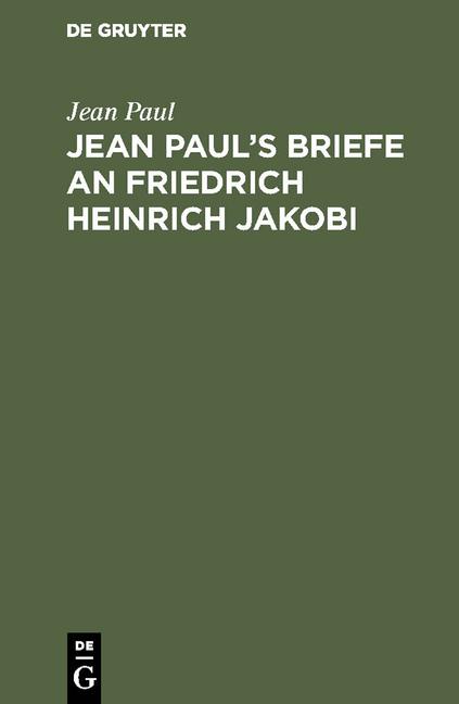 Cover-Bild Jean Paul’s Briefe an Friedrich Heinrich Jakobi