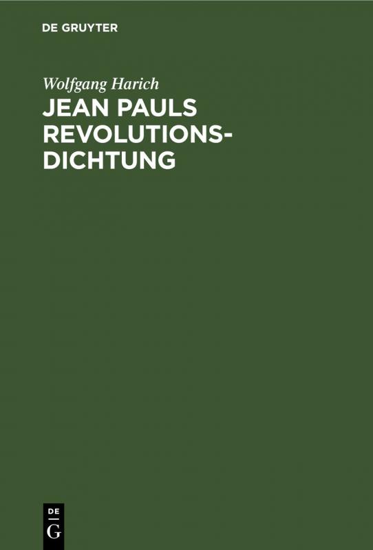 Cover-Bild Jean Pauls Revolutionsdichtung