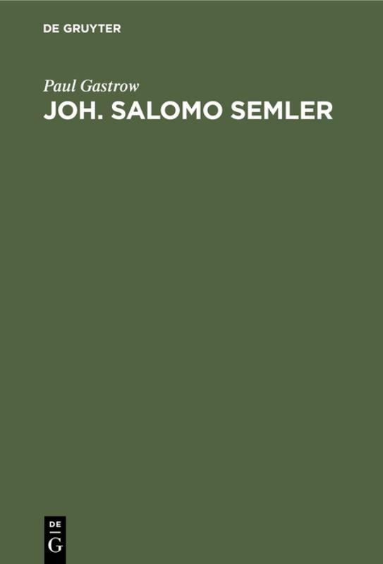 Cover-Bild Joh. Salomo Semler