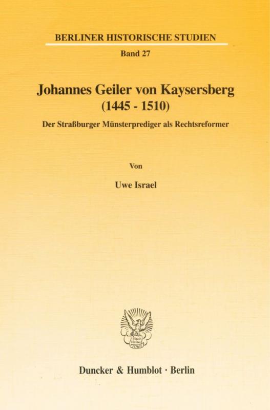 Cover-Bild Johannes Geiler von Kaysersberg (1445–1510).