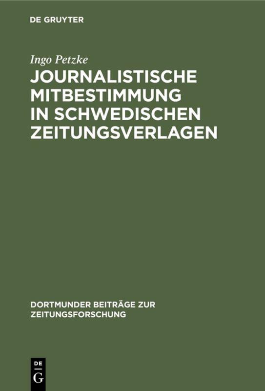 Cover-Bild Journalistische Mitbestimmung in schwedischen Zeitungsverlagen