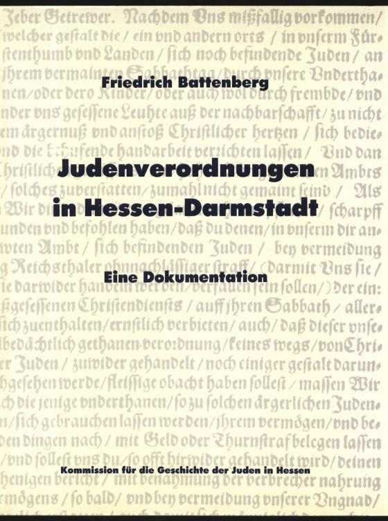 Cover-Bild Judenverordnungen in Hessen-Darmstadt