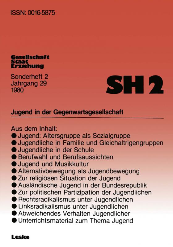 Cover-Bild Jugend in der Gegenwartsgesellschaft