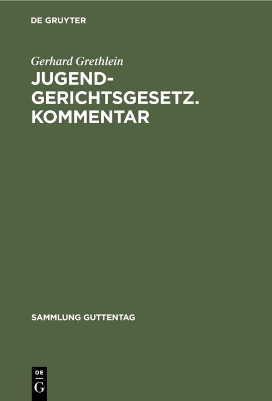Cover-Bild Jugendgerichtsgesetz. Kommentar
